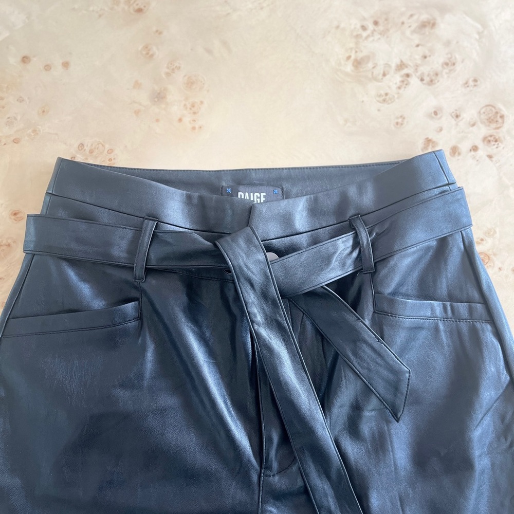 Paige tie front leather pants
